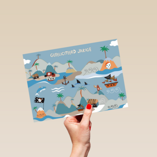 verjaardagskaart piratenschatkaart