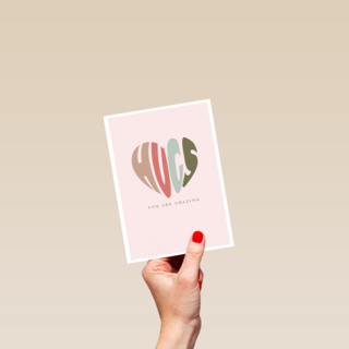 Valentijnskaart Hugs you are amazing