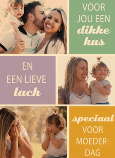 fotokaart moederdag 3 fotos dikke kus