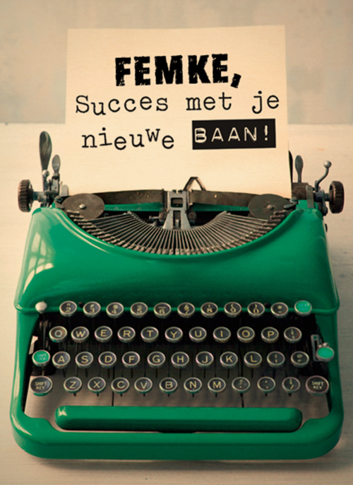 Houten Kaart Nieuwe Baan | Houten Kaart Hallmark | Nieuwe Baan | Typemachine Bericht Voor Jouw