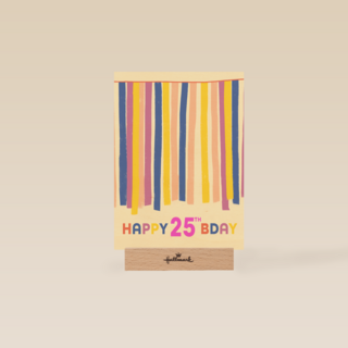 een blije gekleurde 25ste verjaardag