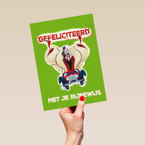 Gefeliciteerd met je rijbewijs Cruella