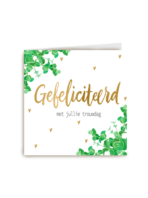 Trouwdagkaart gefeliciteerd met jullie trouwdag