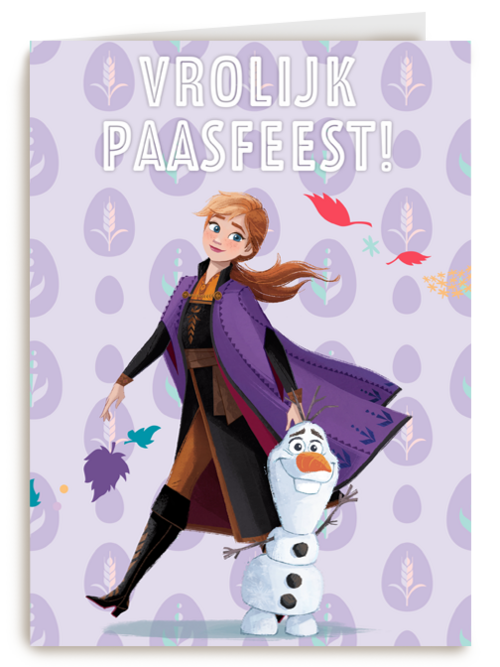 pasen kaart disney frozen anna olaf vrolijk paasfeest