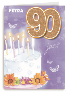 verjaardag leeftijden taart met kaarsjes 90
