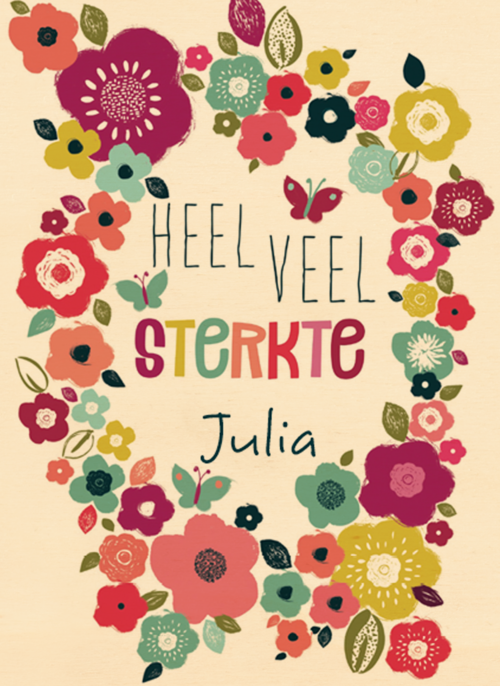 Houten Kaart | Heel Veel Sterkte Voor Jou