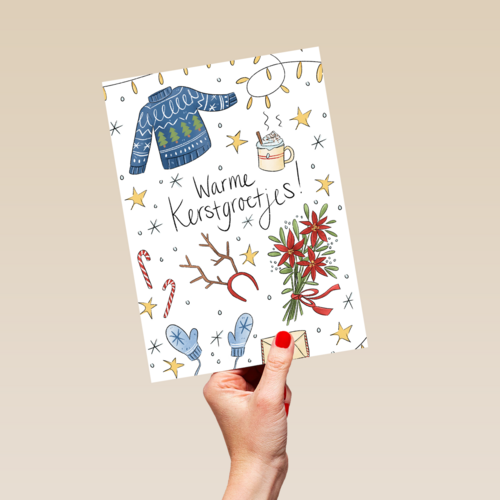 kerstkaart matia studio warme kerstgroetjes