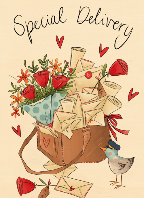 Houten Kaart Valentijn | Houten Kaart Hallmark | Valentijn | Matia Studio Special Delivery