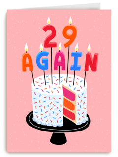 29 again op een verjaardagstaart