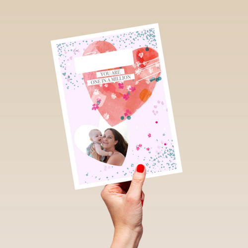 moederdag fotokaart hart you are one in a million
