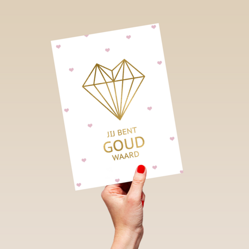 valentijnskaart stijlvol jij bent goud waard