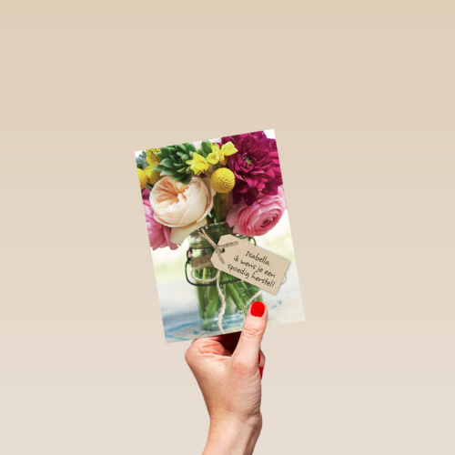 een bos bloemen voor een spoedig herstel