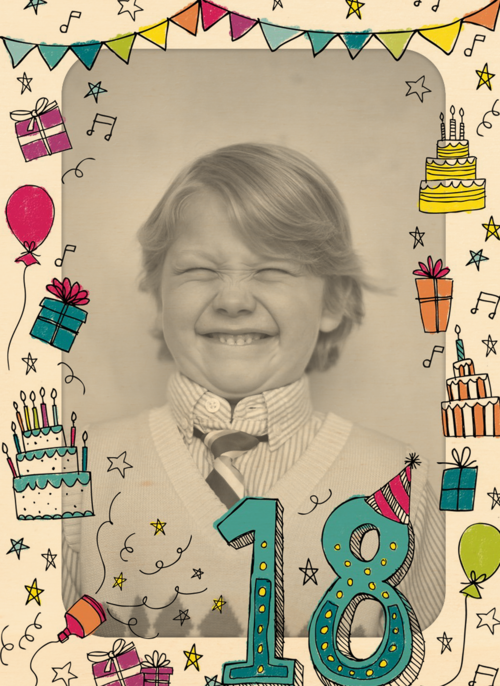 fotokaart 18 jaar geworden