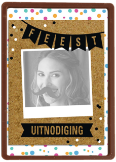 vrolijke confetti kaart met een slinger