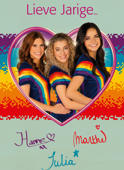 k3 verjaardag kaart hart lieve jarige