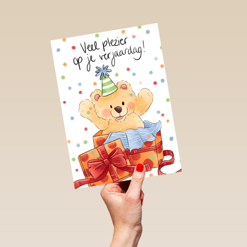 verjaardagskaart kids beer surprise matia studio
