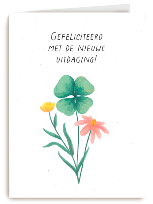 Nieuwe baan kaart gefeliciteerd