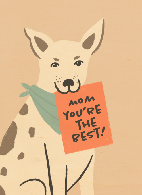 Houten Kaart Moederdag | Houten Kaart Hallmark | Moederdag | Moederdagkaart Hond Met Mom You Are The Best