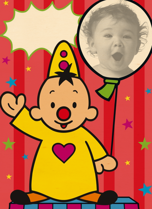 Houten Kaart Kinderfeest | Houten Kaart Hallmark | Kinderfeest | Fotokaart Bumba Met Ballon