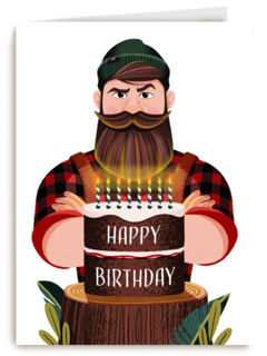 verjaardag kaart folio happy birthday man met baard