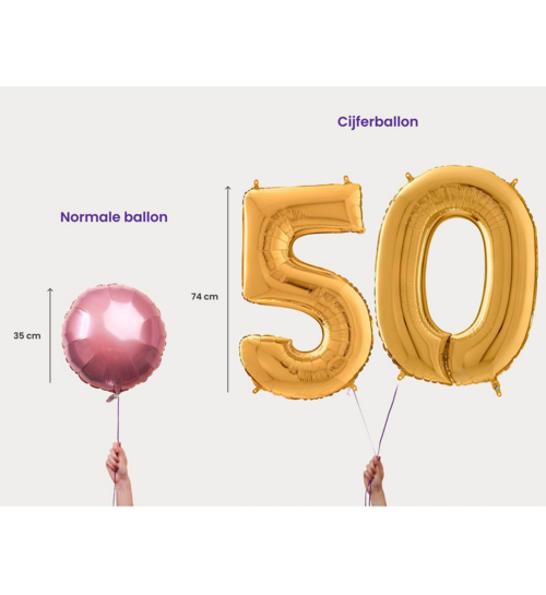 Cijferballon 4 Jaar Zilver XL