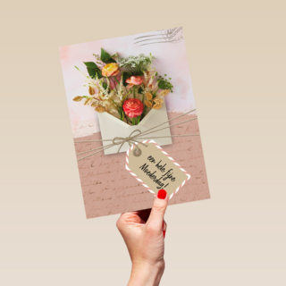 Moederdagkaart envelop met bloemen