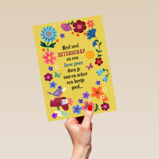 Veel beterschap en een lieve groet kaart