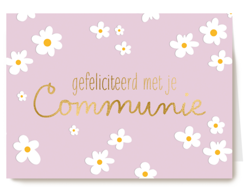 bloemenkaart gefeliciteerd met je communie