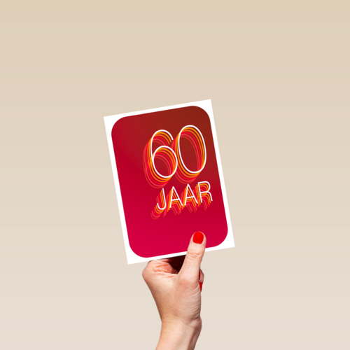 Verjaardagskaart 60 jaar rood