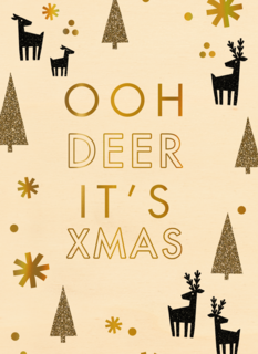 kerstkaart hip ooh deer it is christmas