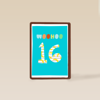 Verjaardagskaart woohoo 16 tiener jongen