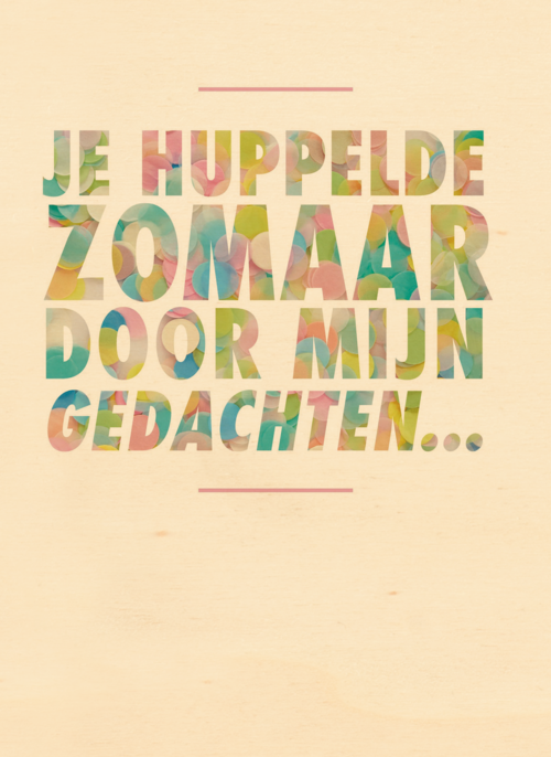 Houten Kaart | Huppelde Zomaar Door Mijn Gedachten Kaart