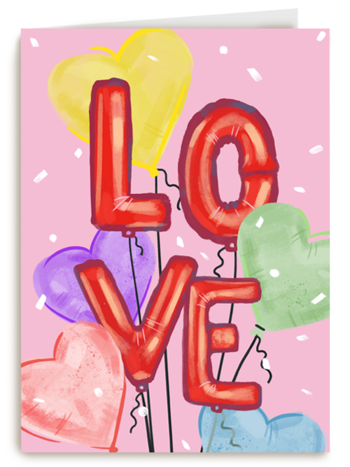 Liefde kaart Love ballonletters
