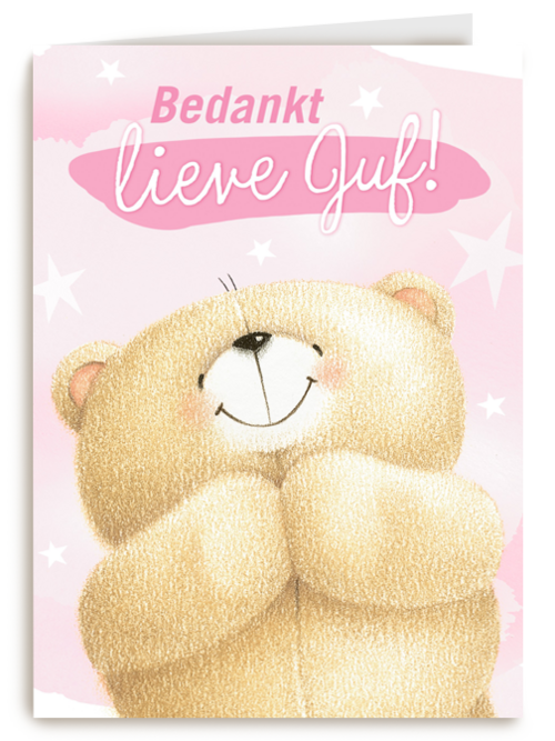 Bedanktkaart juf Bedankt lieve juf Forever Friends beer
