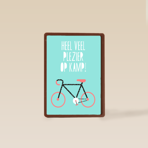 Op kamp kaart Heel veel plezier op kamp Fiets