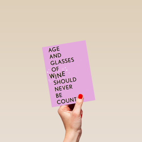kaart vrouw grappig glasses of wine should never be counted