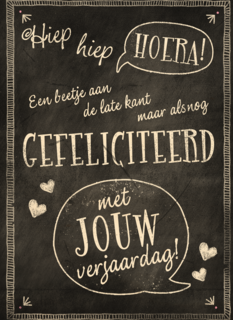 schoolbord aan de late kant