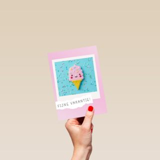 zomer kaart klassiek fijne vakantie met ijsje