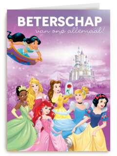 prinses kaart beterschap succes belle ariel jasmin