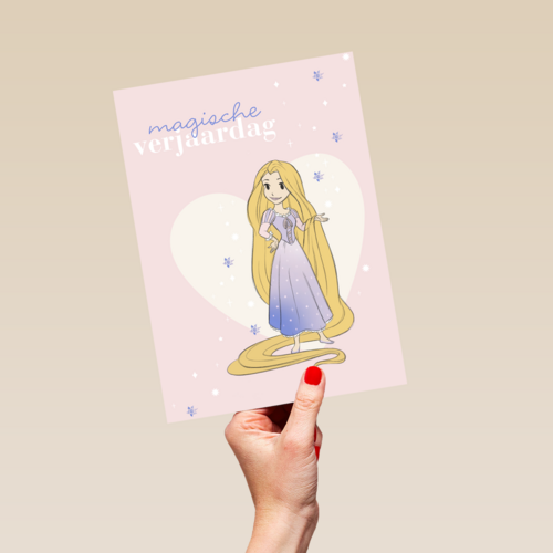 prinses kaart disney magische verjaardag rapunzel