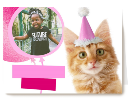 fotkaart met feestlijke kat