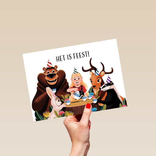 Verjaardagskaart Kids Het is feest Folio