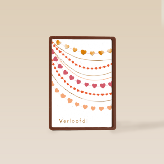 Verloving kaart kralen met hartjes