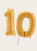 Cijferballon 10 Jaar Goud XL