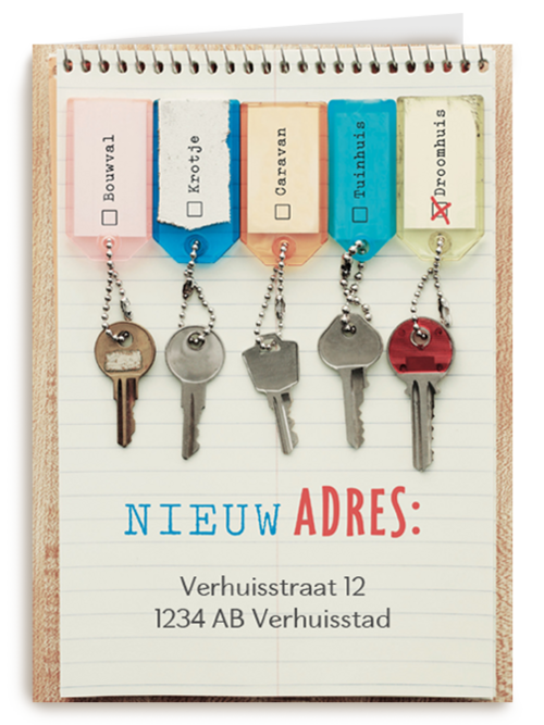 verhuizen nieuw adres verhuisbericht notitie