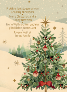 Kerstboom meertalige kerstwens