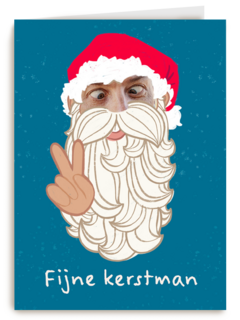 grappige fotokerstkaart met kerstman