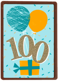verjaardagskaart 100 jaar met ballonnen