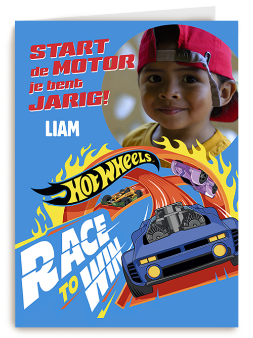 Fotokaart Verjaardagskaarten | Hotwheels Race To Win