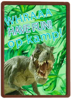 Op kamp kaart trek dinosaurus have fun